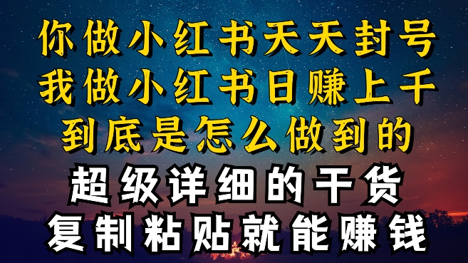 都知道小红书能引流私域变现，可为什么我能一天引流几十人变现上千，但你却频频封号违规被限流-117资源网