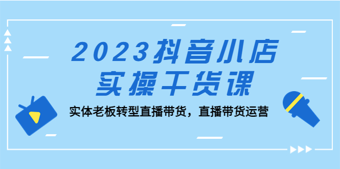 2023抖音小店实操干货课：实体老板转型直播带货，直播带货运营！-117资源网