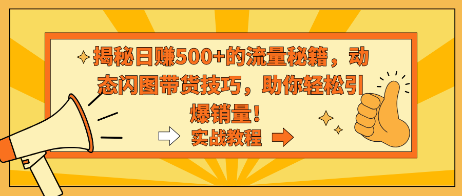 揭秘日赚500+的流量秘籍，动态闪图带货技巧，助你轻松引爆销量！-117资源网