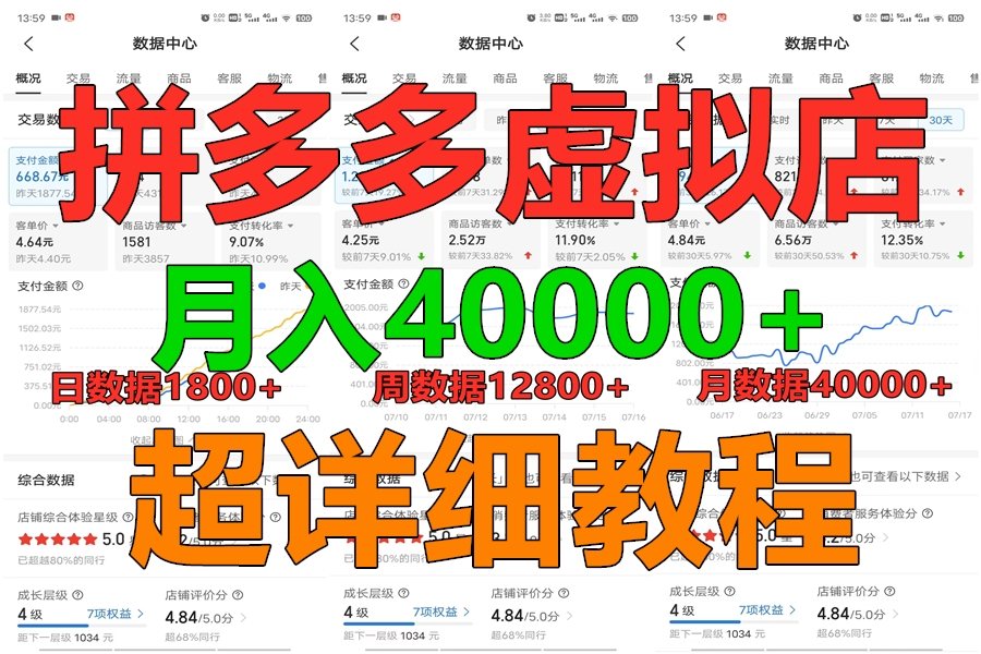 拼多多虚拟电商训练营月入40000+，全网最详细，你做你也行，暴利稳定长久-117资源网