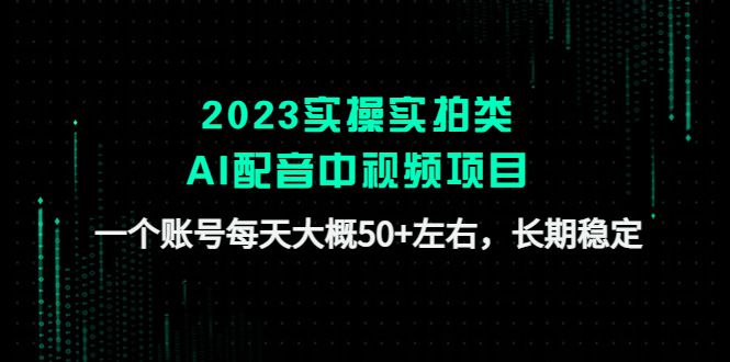 2023实操实拍类AI配音中视频项目，一个账号每天大概50+左右，长期稳定-117资源网