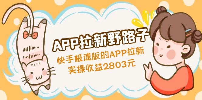 APP拉新野路子：快手极速版的APP拉新赚，实操收益2803元-117资源网