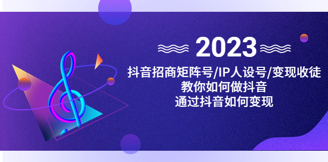 抖音/招商/矩阵号＋IP人设/号+变现/收徒，教你如何做抖音，通过抖音赚钱-117资源网