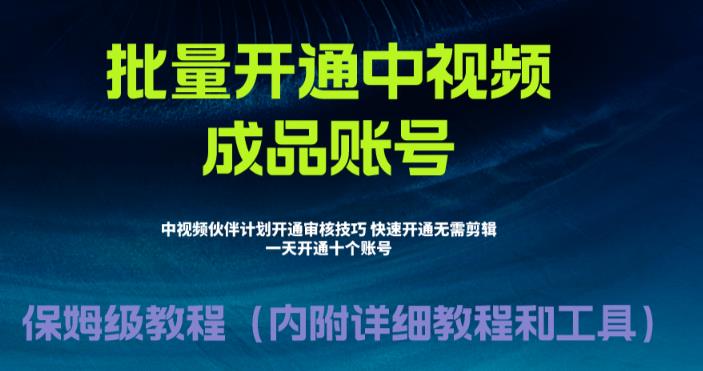 外面收费1980暴力开通中视频计划教程，附 快速通过中视频伙伴计划的办法-117资源网