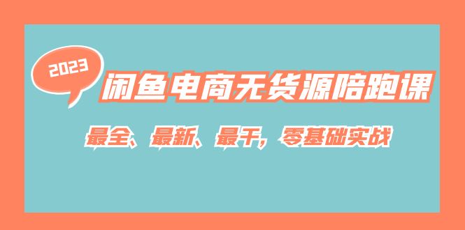 闲鱼电商无货源陪跑课，最全、最新、最干，零基础实战！-117资源网