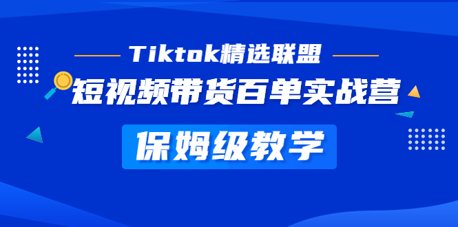 Tiktok精选联盟·短视频带货百单实战营 保姆级教学 快速成为Tiktok带货达人-117资源网