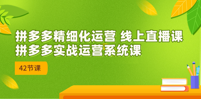 2023年8月新课-拼多多精细化运营 线上直播课：拼多多实战运营系统课-42节-117资源网