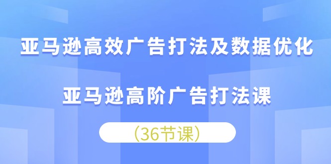 亚马逊高效广告打法及数据优化，亚马逊高阶广告打法课（36节）-117资源网