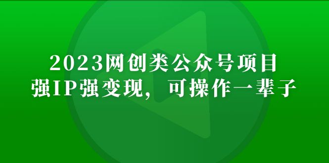 2023网创类公众号月入过万项目，强IP强变现，可操作一辈子-117资源网