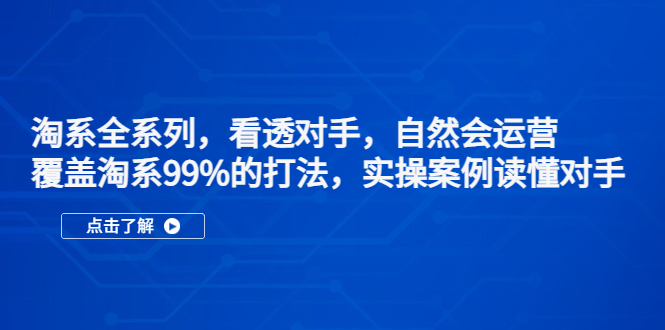 淘系全系列，看透对手，自然会运营，覆盖淘系99%·打法，实操案例读懂对手-117资源网