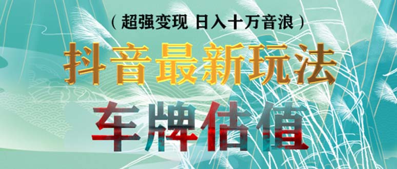 抖音最新无人直播变现直播车牌估值玩法项目 轻松日赚几百+【详细玩法教程】-117资源网