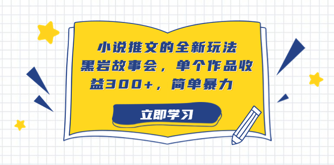 小说推文的全新玩法，黑岩故事会，单个作品收益300+，简单暴力-117资源网