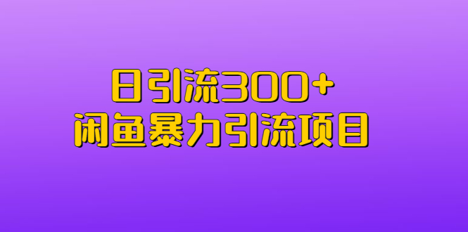 日引流300+闲鱼暴力引流项目-117资源网