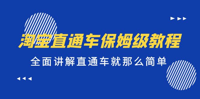 淘宝直通车保姆级教程，全面讲解直通车就那么简单！-117资源网