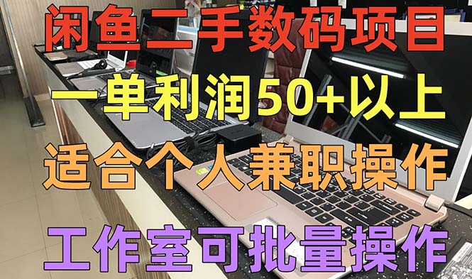 闲鱼二手数码项目，个人副业低保收入一单50+以上，工作室批量放大操作-117资源网