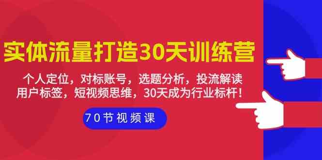 实体流量打造30天训练营：个人定位，对标账号，选题分析，投流解读（70节）-117资源网