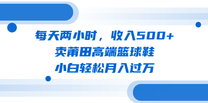 每天两小时，收入500+，卖莆田高端篮球鞋，小白轻松月入过万（教程+素材）-117资源网