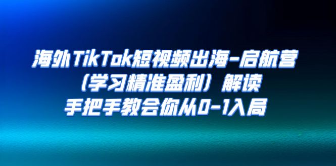 海外TikTok短视频出海-启航营（学习精准盈利）解读，手把手教会你从0-1入局-117资源网