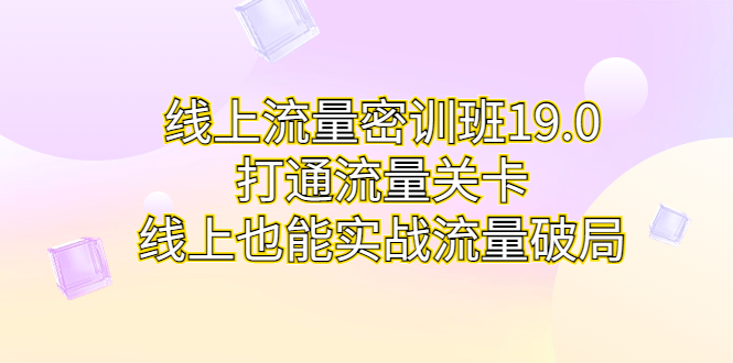 线上流量密训班19.0，打通流量关卡，线上也能实战流量破局-117资源网