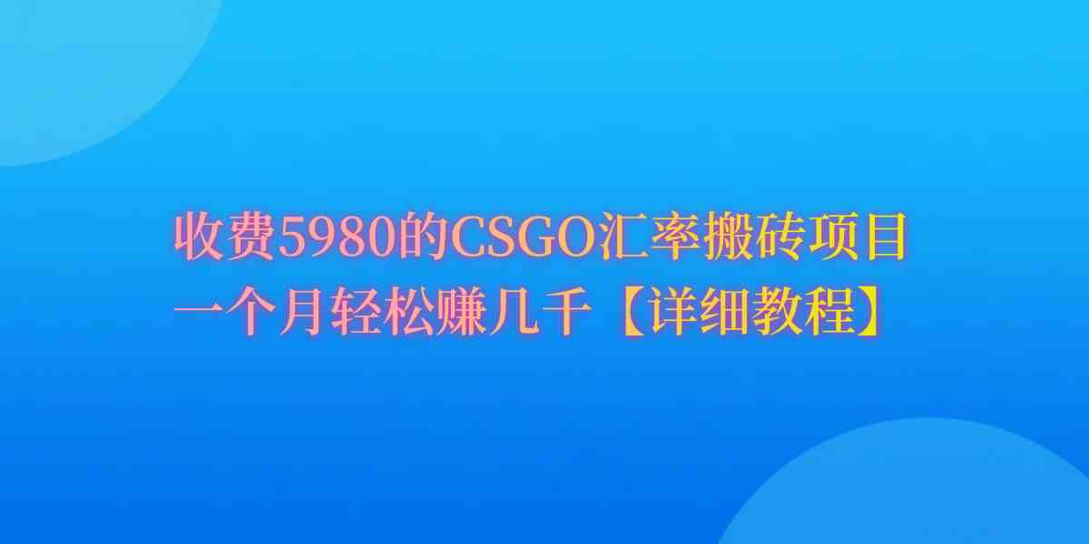 （9776期）CSGO装备搬砖，月综合收益率高达60%，你也可以！-117资源网