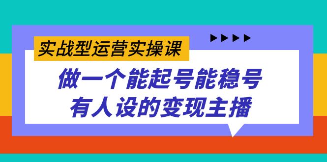 实战型运营实操课，做一个能起号能稳号有人设的变现主播-117资源网