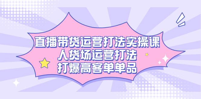 直播带货运营打法实操课，人货场运营打法，打爆高客单单品-117资源网