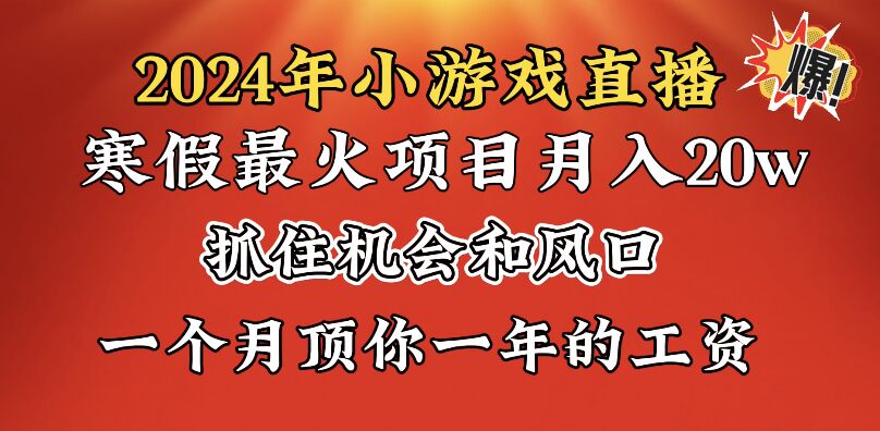 2024年寒假爆火项目，小游戏直播月入20w+，学会了之后你将翻身-117资源网