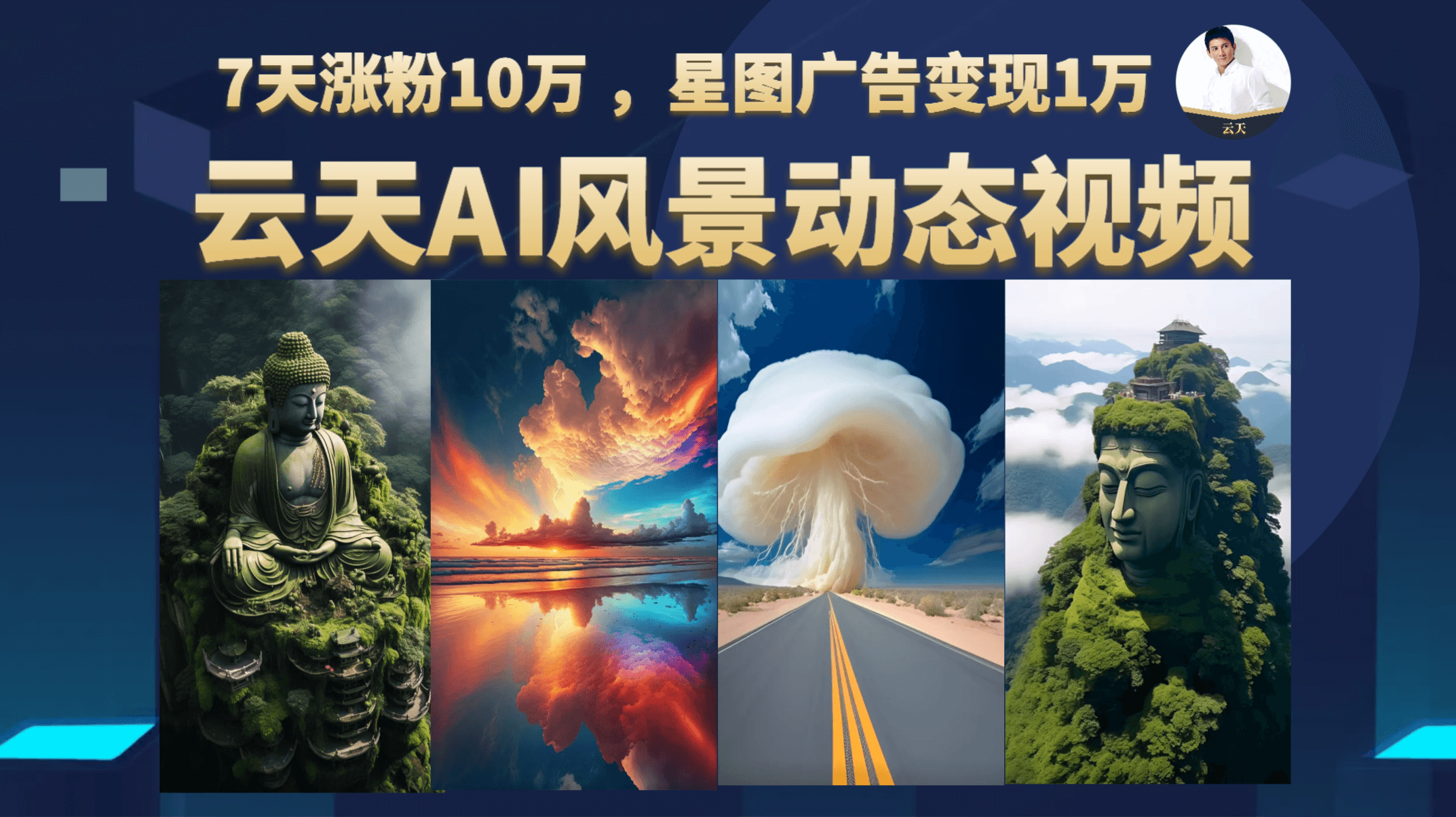 云天AI风景动图视频制作，7天涨粉10万 ，星图广告变现1万-117资源网