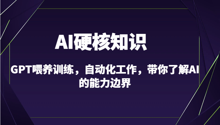 AI硬核知识-GPT喂养训练，自动化工作，带你了解AI的能力边界（10节课）-117资源网