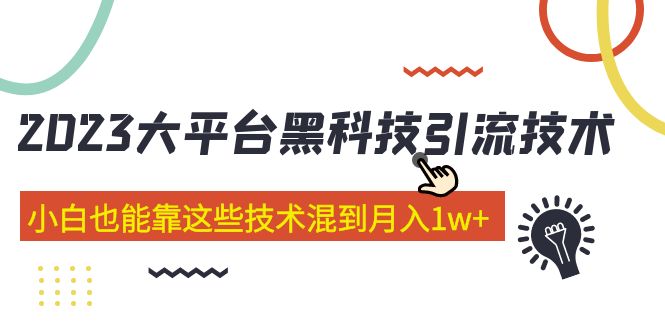 价值4899的2023大平台黑科技引流技术 小白也能靠这些技术混到月入1w+29节课-117资源网