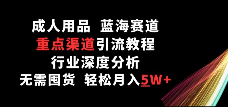 成人用品，蓝海赛道，重点渠道引流教程，行业深度分析，无需囤货，轻松月入5W+-117资源网