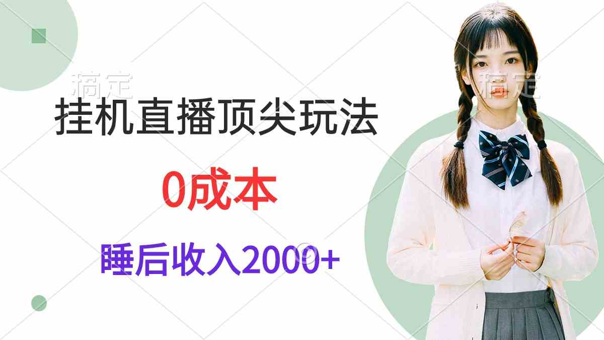 （9715期）挂机直播顶尖玩法，睡后日收入2000+、0成本，视频教学-117资源网