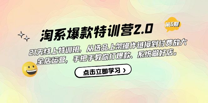 淘系爆款特训营2.0【第六期】从选品上架到付费放大 全店运营 打爆款 做好店-117资源网