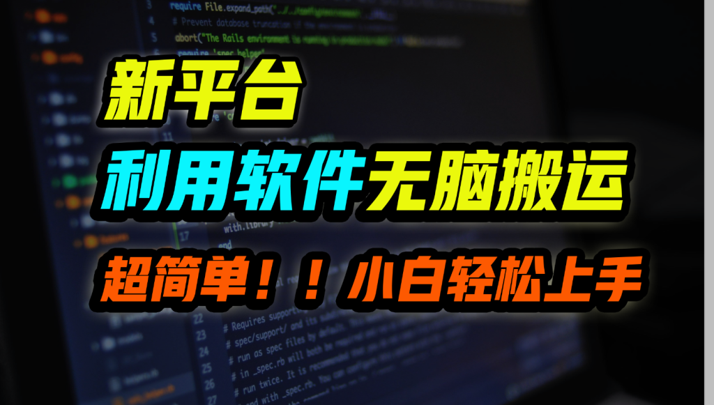 新平台用软件无脑搬运，月赚10000+，小白也能轻松上手-117资源网