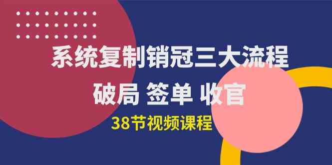 （10171期）系统复制 销冠三大流程，破局 签单 收官（38节视频课）-117资源网