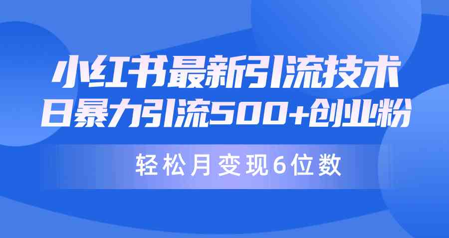 （9871期）日引500+月变现六位数24年最新小红书暴力引流兼职粉教程-117资源网