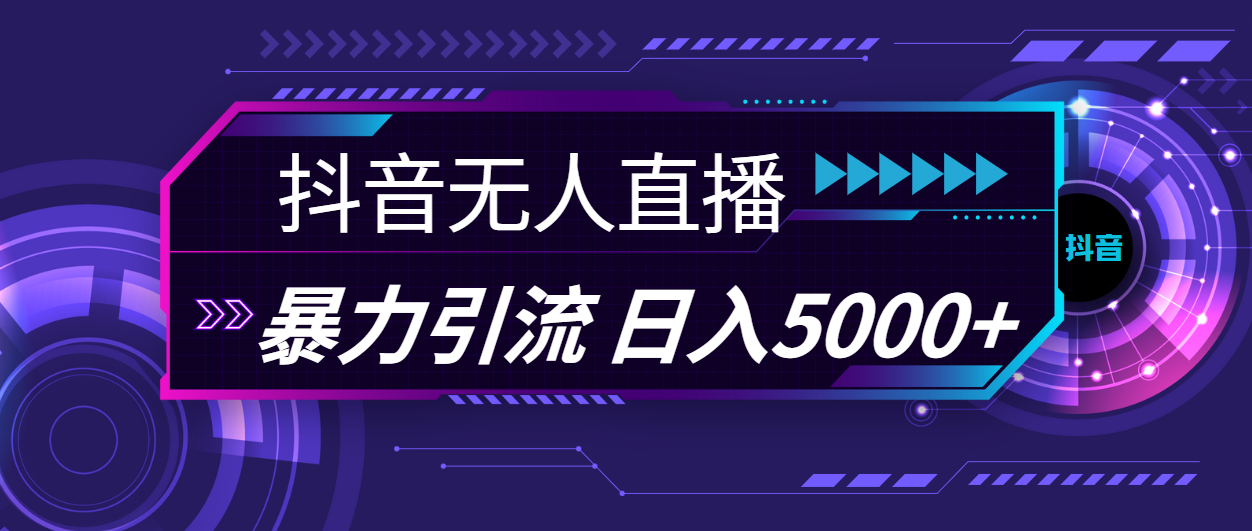 抖音无人直播，暴利引流，日入5000+-117资源网