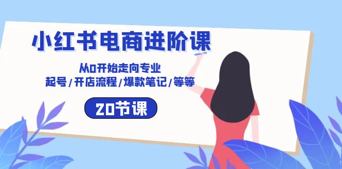 小红书电商进阶课：从0开始走向专业 起号/开店流程/爆款笔记/等等（20节）-117资源网