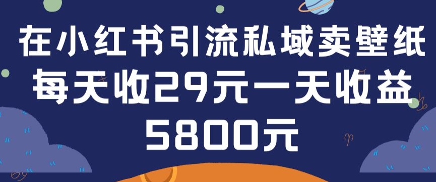 在小红书引流私域卖壁纸每张29元单日最高卖出200张(0-1搭建教程)-117资源网