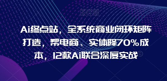 Ai终点站，全系统商业闭环矩阵打造，帮电商、实体降70%成本，12款Ai联合深度实战-117资源网