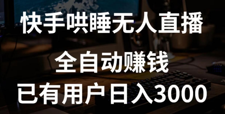 快手哄睡无人直播+独家挂载技术，已有用户日入3000+【赚钱流程+直播素材】-117资源网