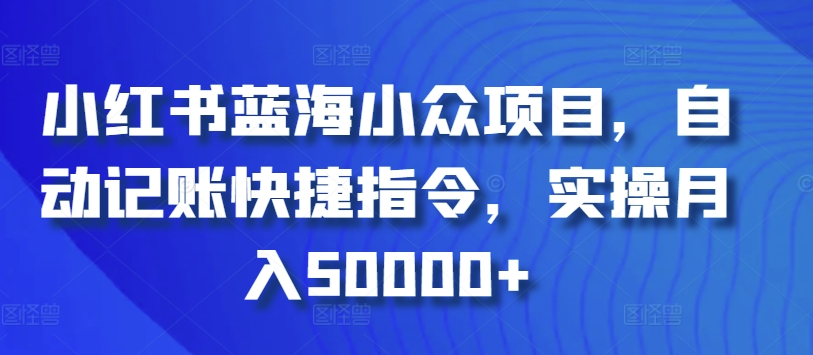 小红书蓝海小众项目，自动记账快捷指令，实操月入50000+-117资源网