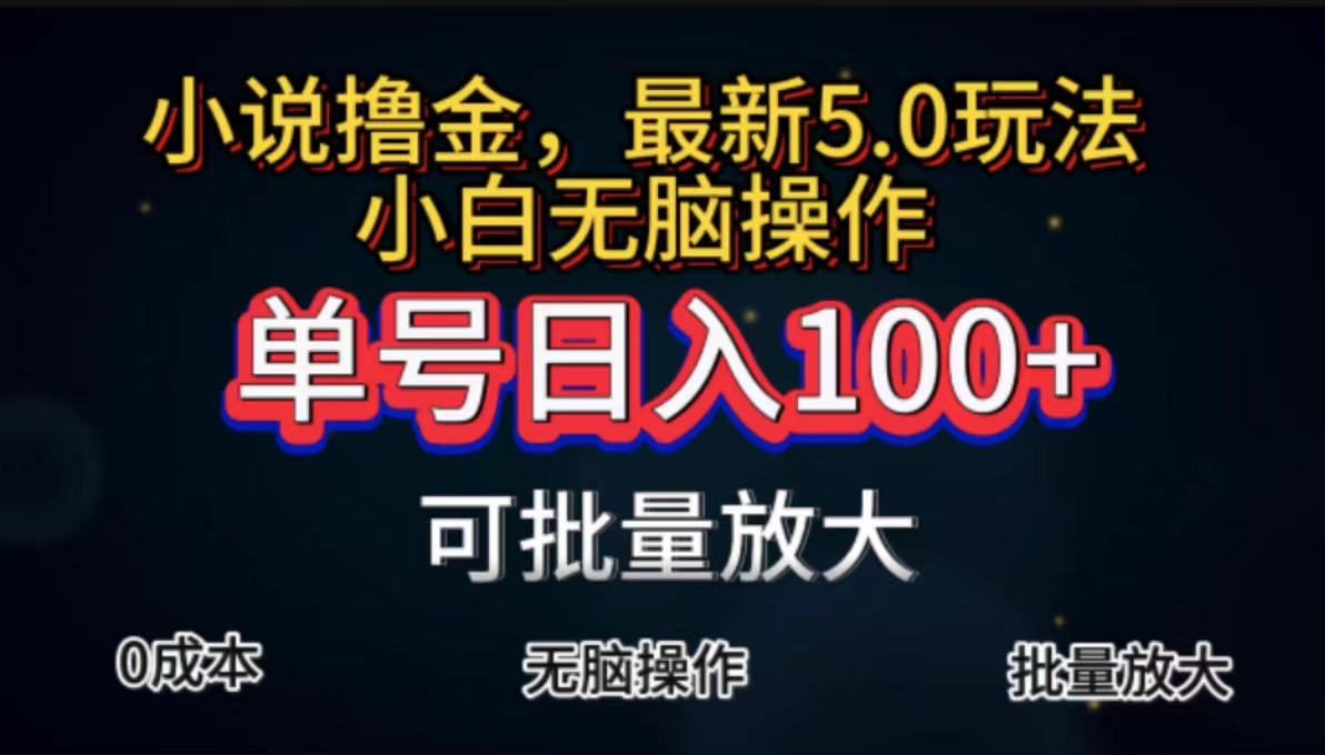 全自动小说撸金，单号日入100+小白轻松上手，无脑操作-117资源网