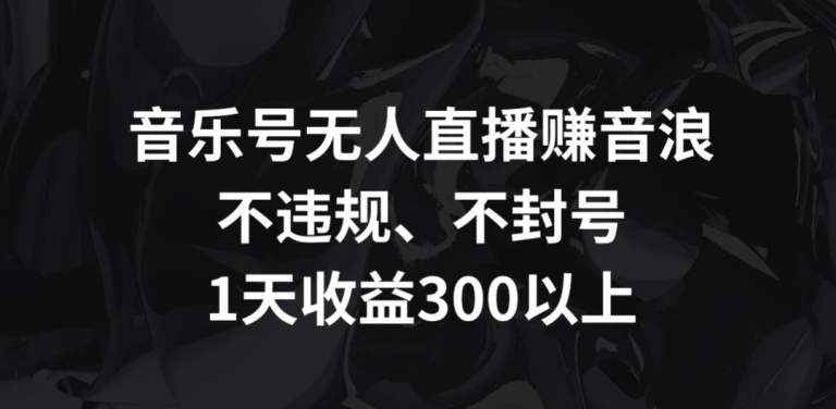 音乐号无人直播赚音浪，不违规、不封号，1天收益300+-117资源网