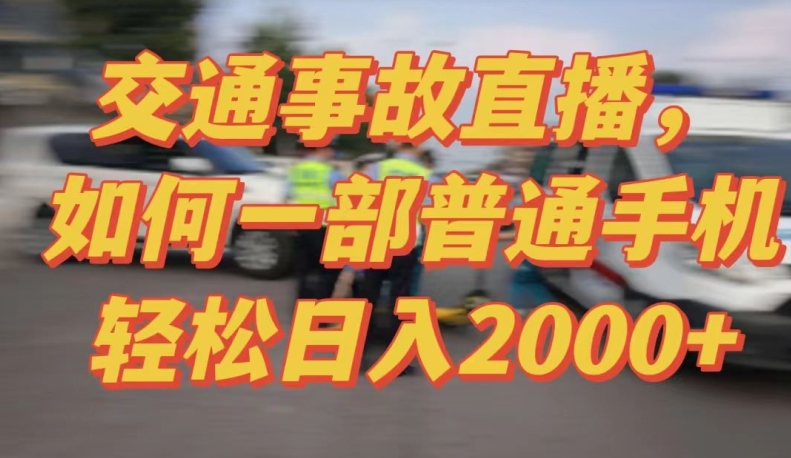 2024最新玩法半无人交通事故直播，实战式教学，轻松日入2000＋，人人都可做-117资源网