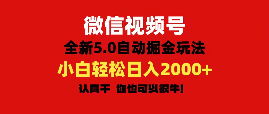 微信视频号变现，5.0全新自动掘金玩法，日入利润2000+有手就行-117资源网