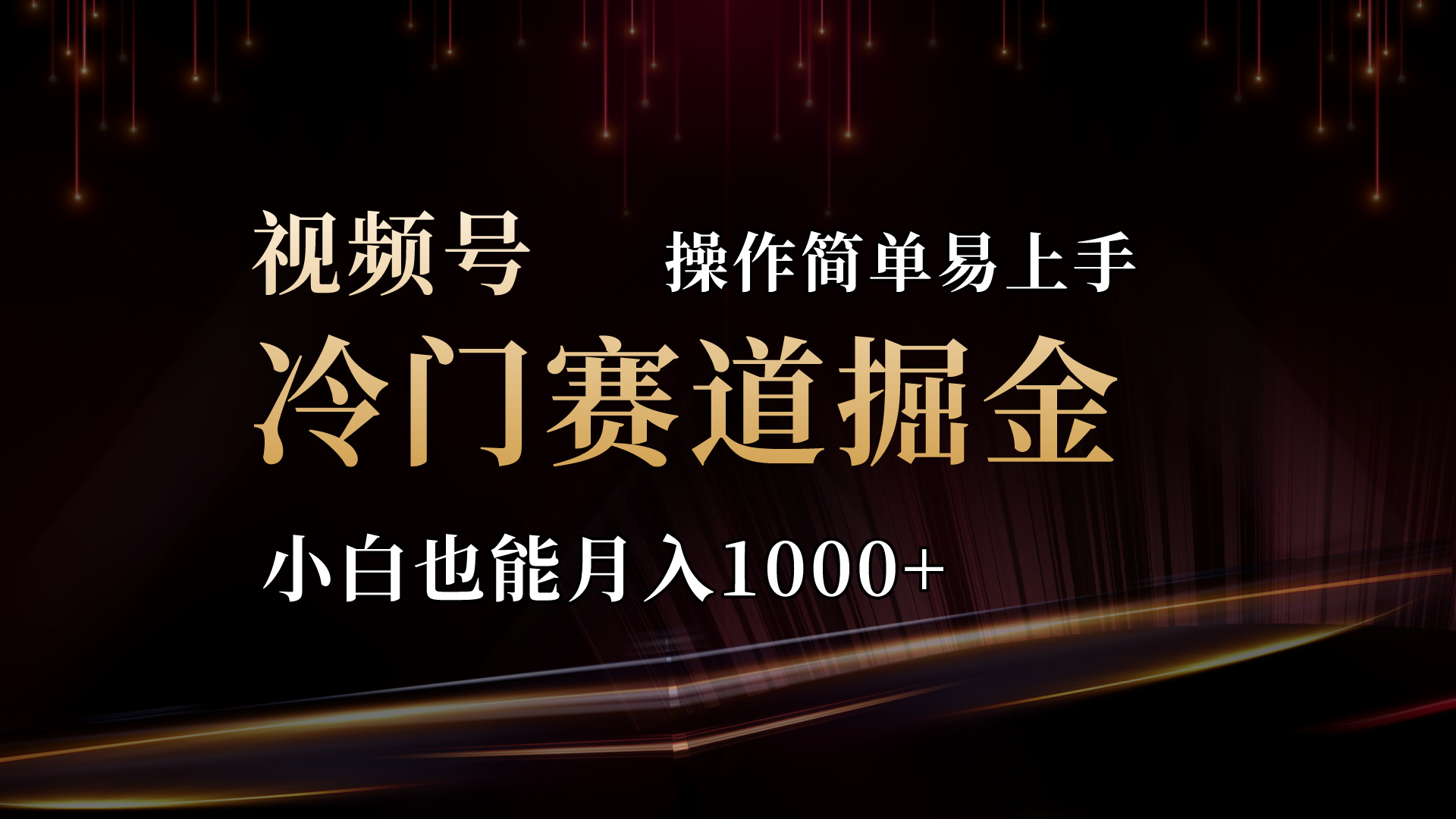 2024视频号冷门赛道掘金，操作简单轻松上手，小白也能月入1000+-117资源网