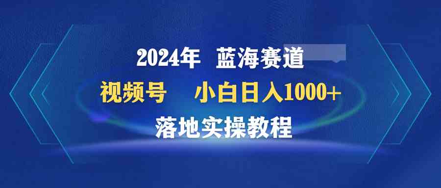 （9515期）2024年蓝海赛道 视频号  小白日入1000+ 落地实操教程-117资源网