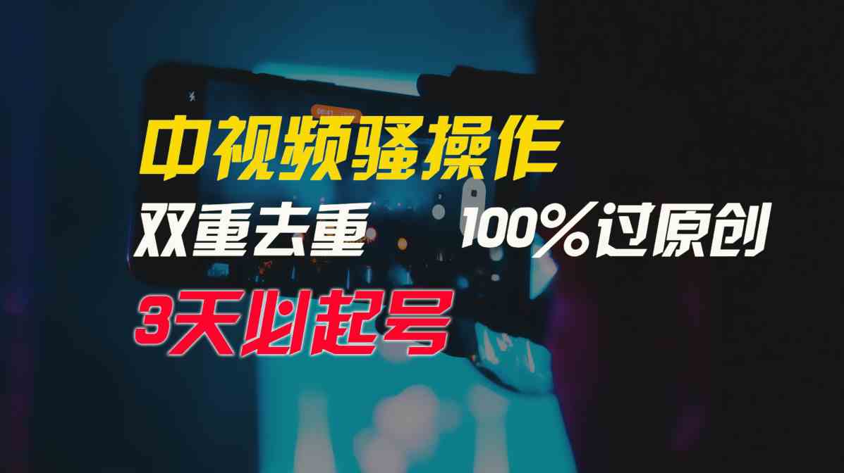 （9649期）中视频骚操作，双重去重100%过原创，3天比必起号，简单无脑，月入3W+-117资源网