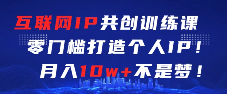 互联网IP共创训练课，零门槛零基础打造个人IP，月入10w+不是梦-117资源网